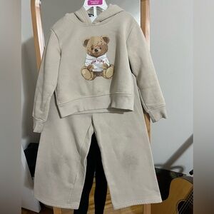 btween Teddy Bear fleece suit with hoodie and pants